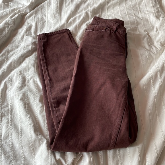 MOTHER Snacks! High Waisted Twizzy Skimp in Brown - Picture 6 of 7